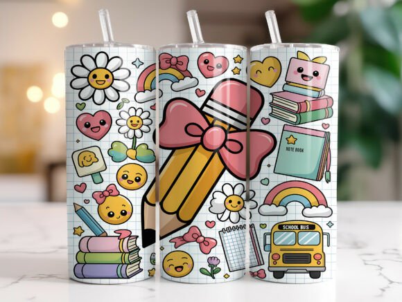 Back to School 20 Oz Tumbler Wrap Design: The Ultimate Digital Solution for Crafters