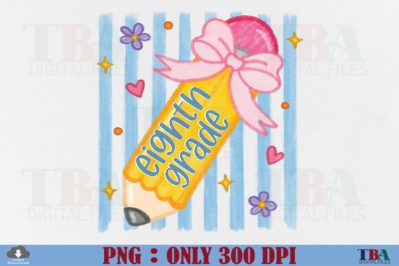Back to School Eighth Grade Pencil Bow