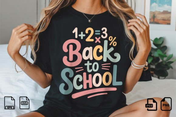 Back to School Math Typography T-shirt