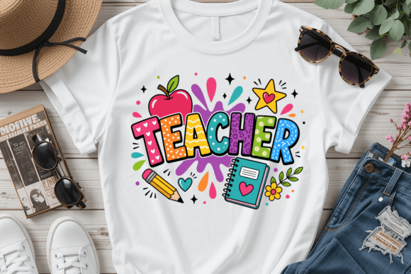 Colorful Teacher Back to School PNG Design