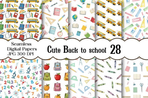 Cute Back to School Digital Papers