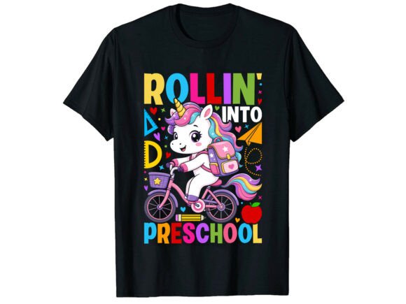 Magical Preschool Unicorn Back to School T-Shirt Design