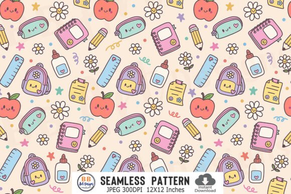 Preppy Doodle Back to School Pattern JPG: A Versatile Digital Asset for Creative Projects