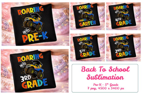 Roaring Monster Truck Back to School PNG
