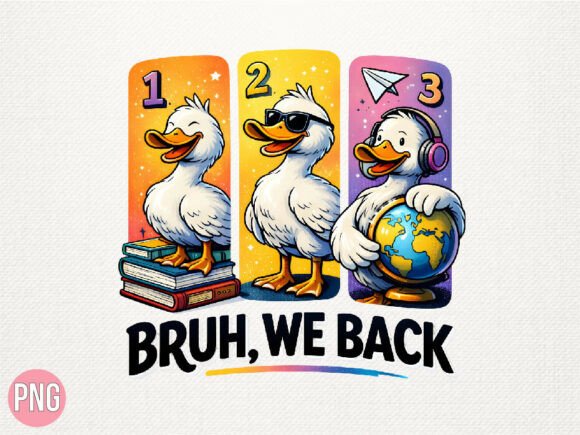 Unleash Your Creativity with the Back to School Duck Student Trio PNG