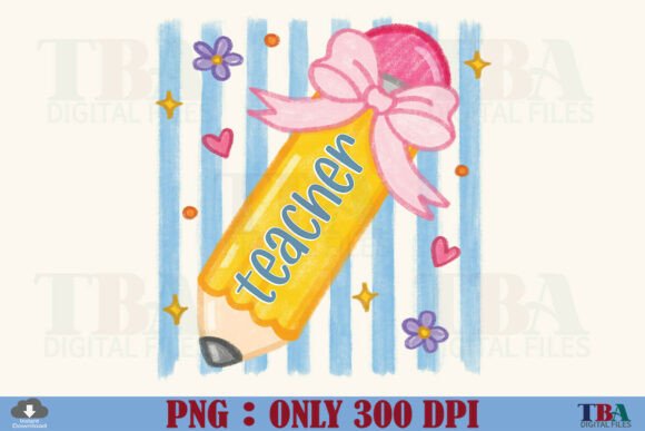 Unlocking Creativity with the Striped Pencil Teacher Back to School Digital Design